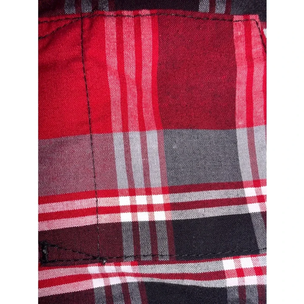 Kids Headquarters Red‎ Plaid Long Sleeve Button Down Shirt Size 4